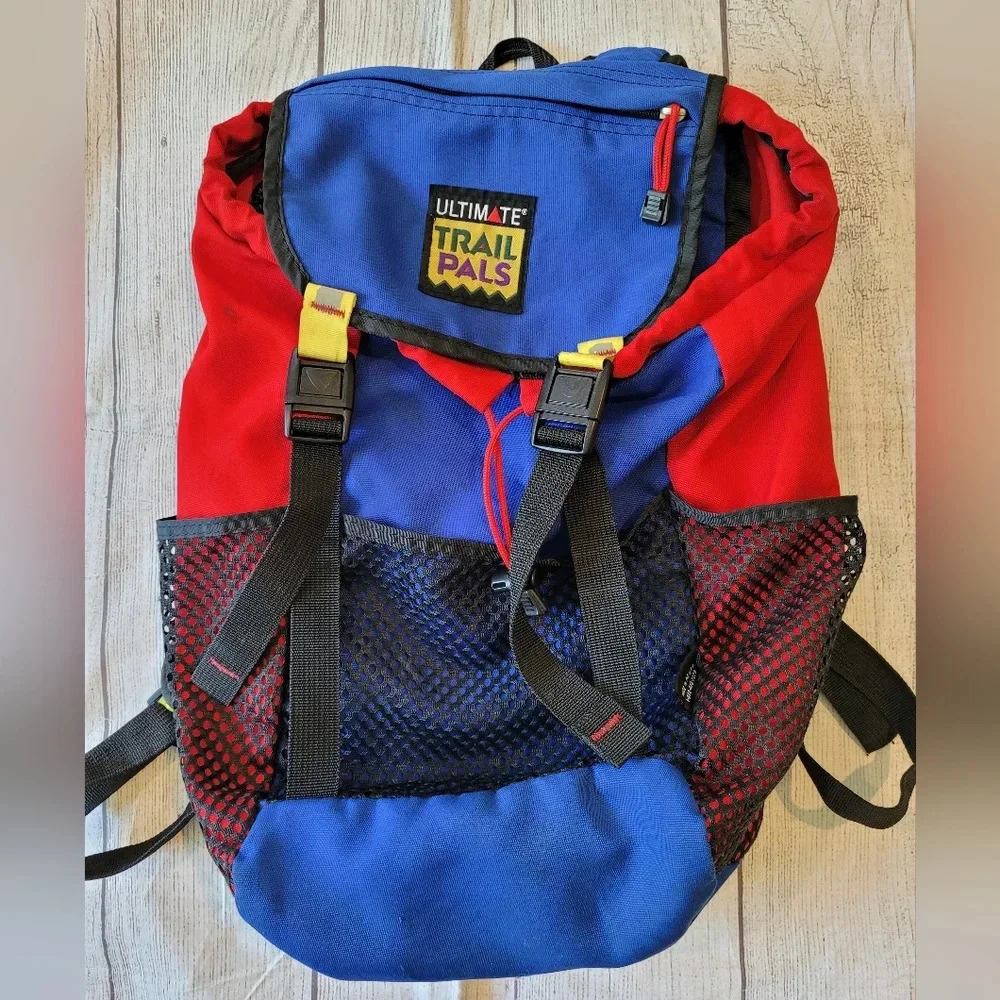 Ultimate Trail Pals Vintage Retro 1990's Outdoor Backpack Blue Red ☆Rare☆